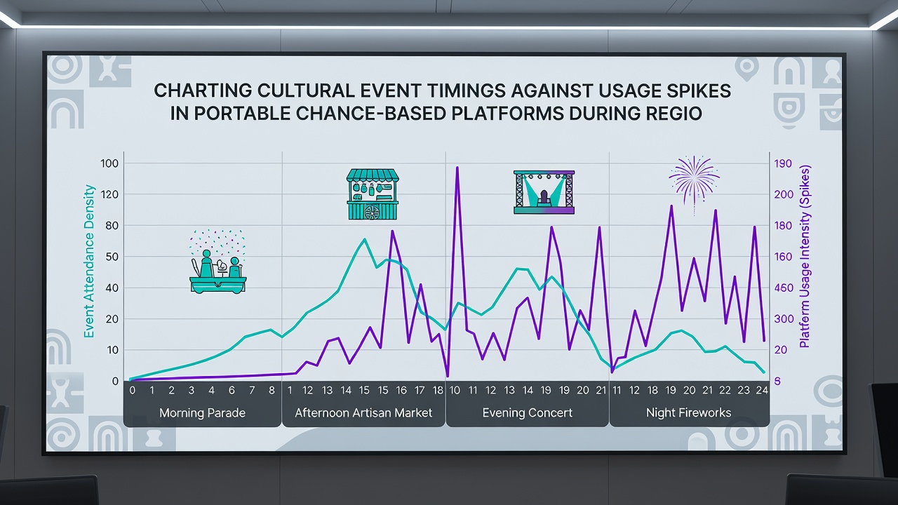 Graph illustrating session volume increases aligned with festival dates across mobile platforms
