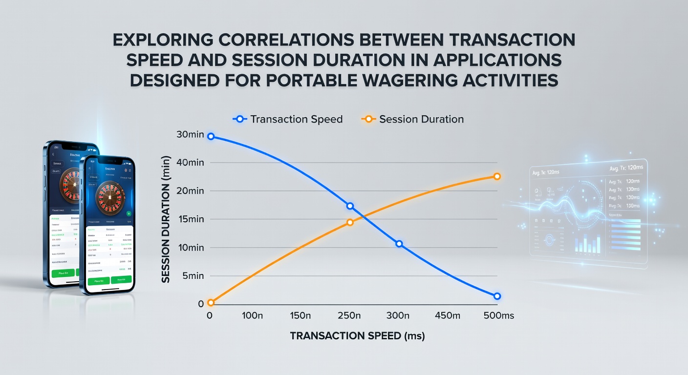 Graph showing correlation between transaction processing times and user session lengths in mobile betting applications