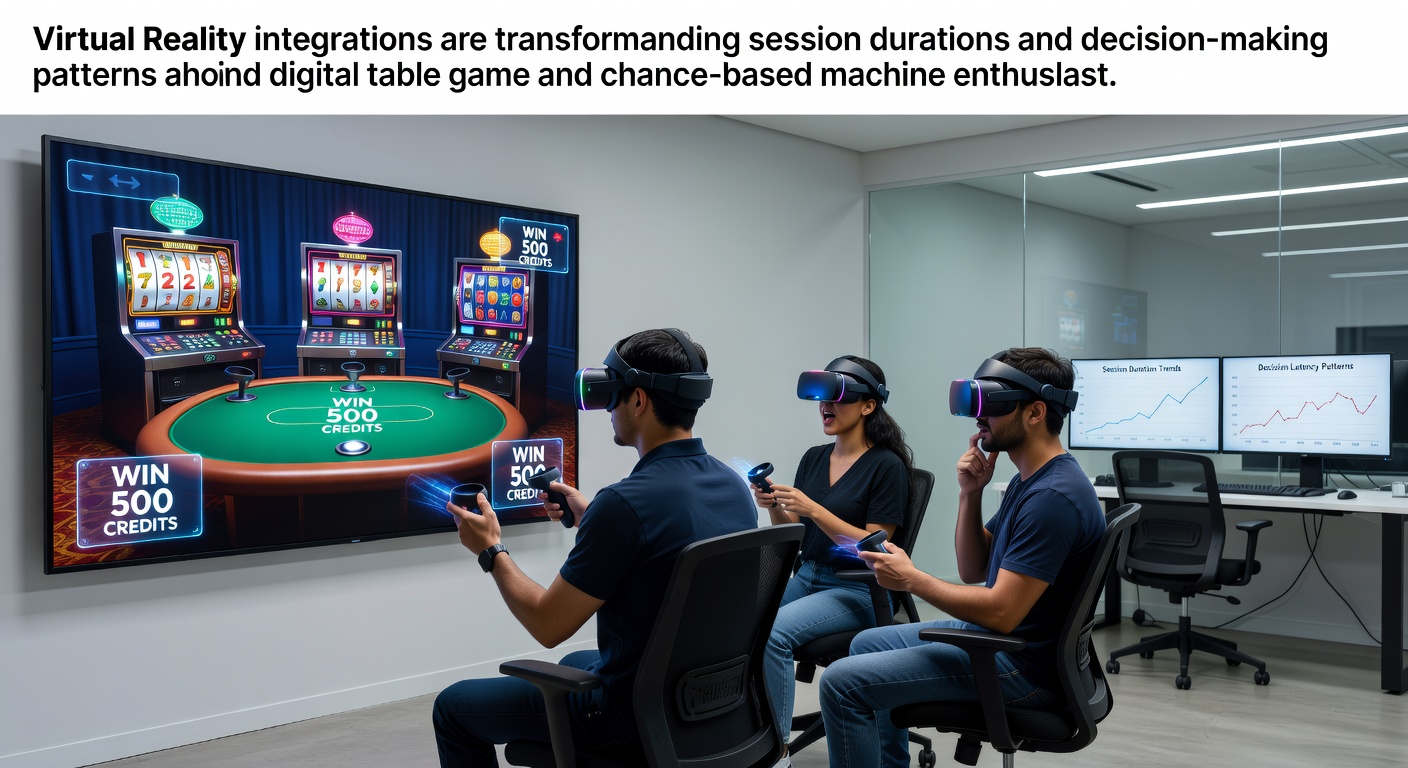 Virtual reality setup for digital table games showing immersive casino environment with players at blackjack and roulette tables