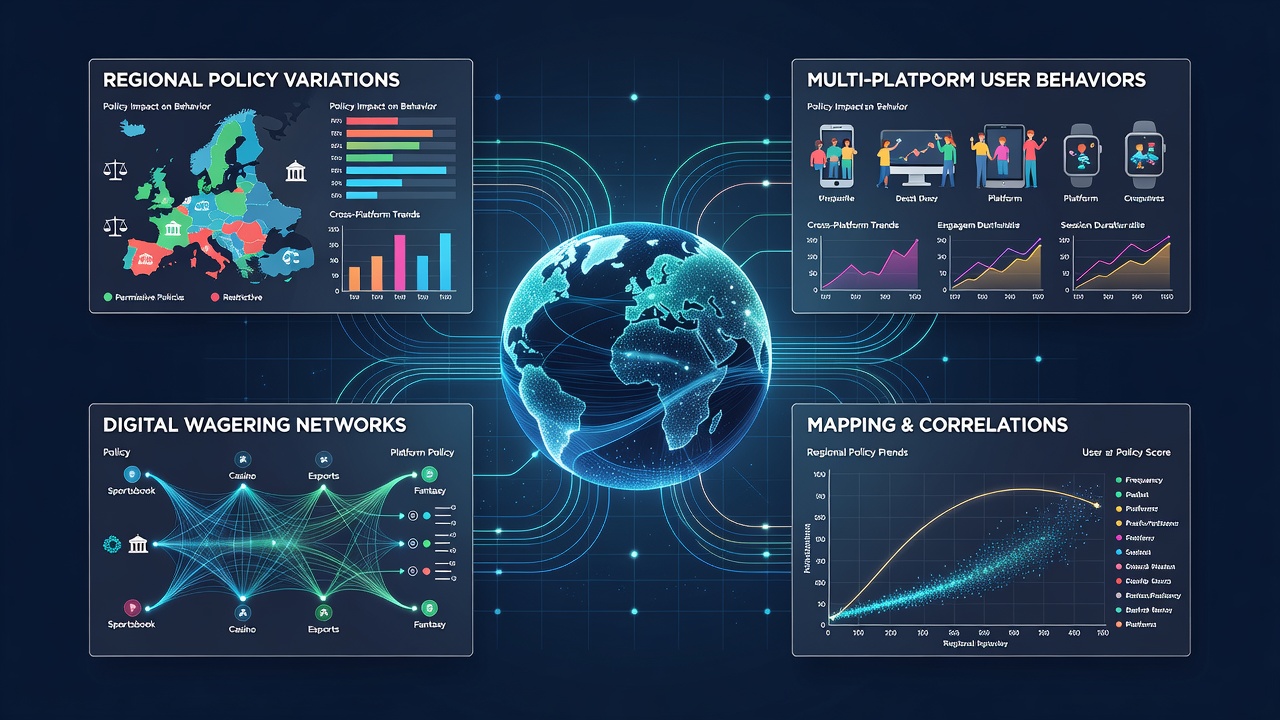 Charts displaying cross-platform session durations mapped against regional regulatory differences