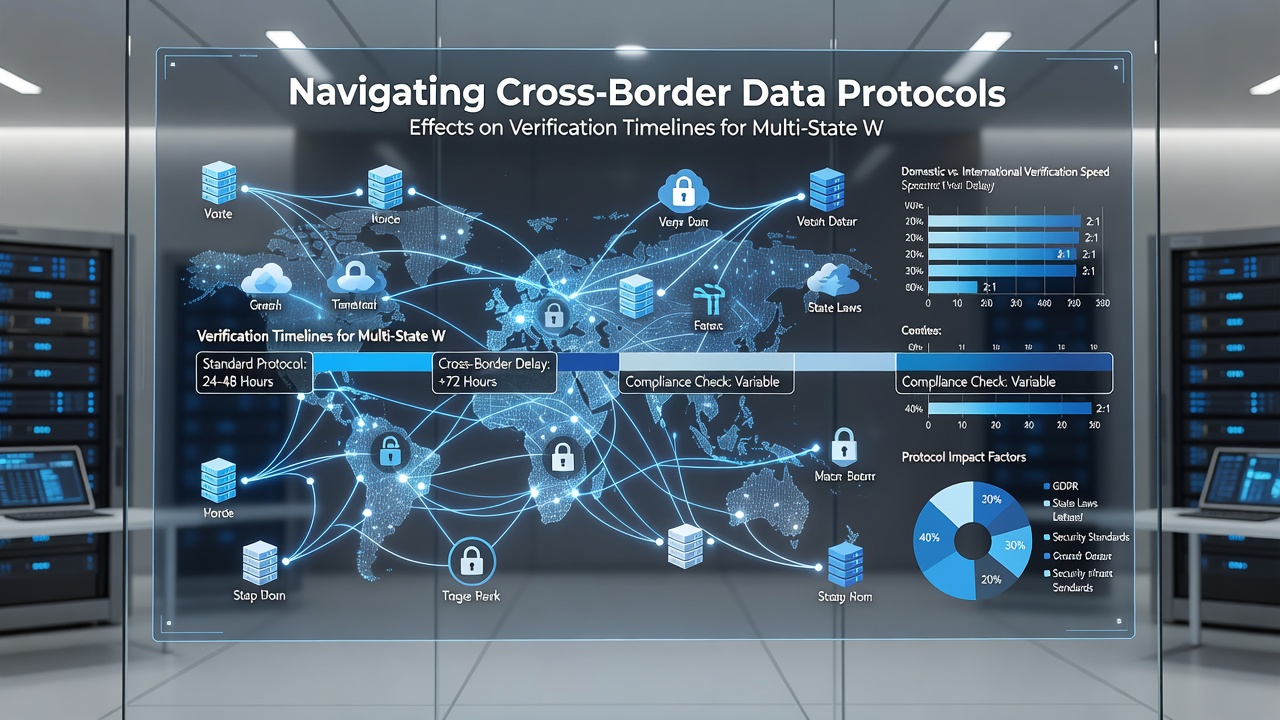 Flowchart showing extended verification steps caused by data protocol handoffs between multiple states