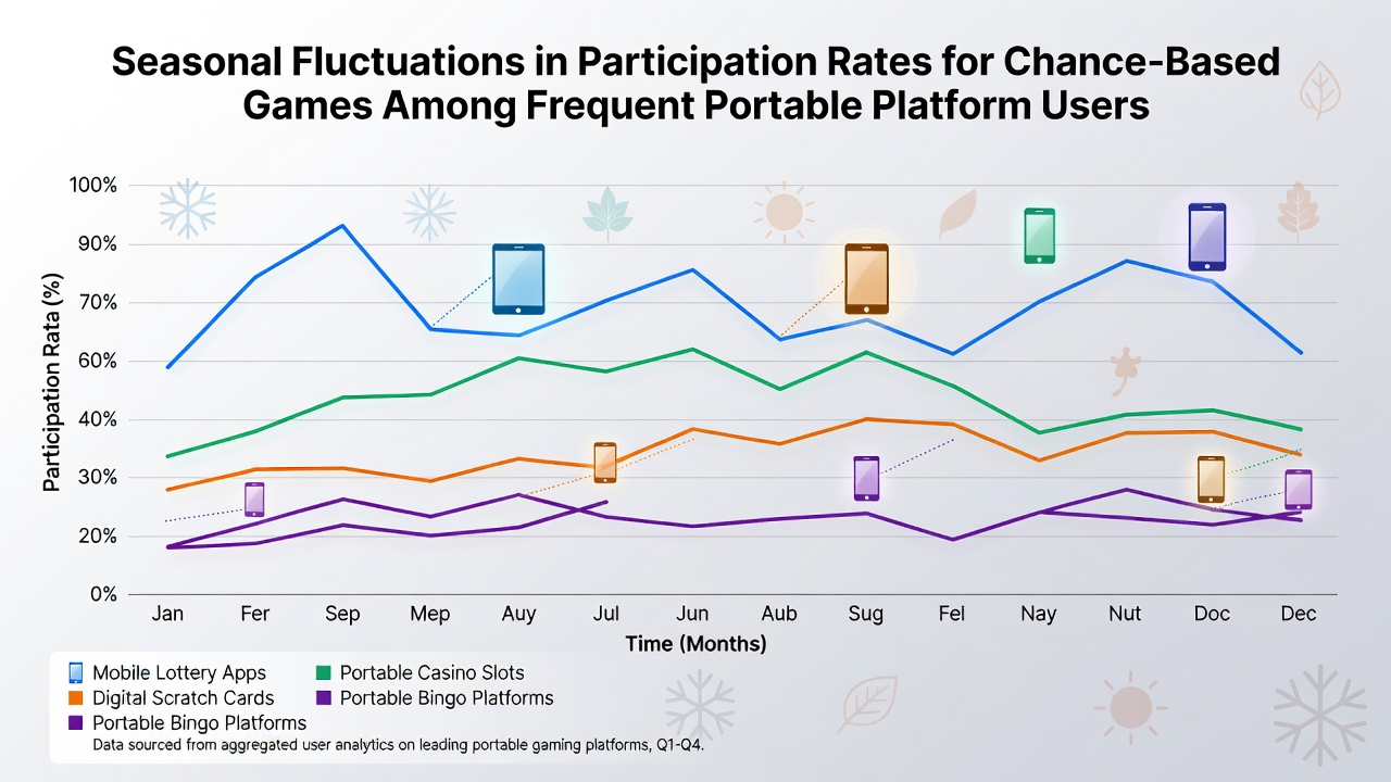 Data visualization showing seasonal participation trends for mobile chance-based gaming