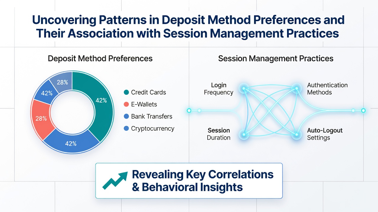 Analytics dashboard displaying deposit method trends alongside session length graphs for table game users