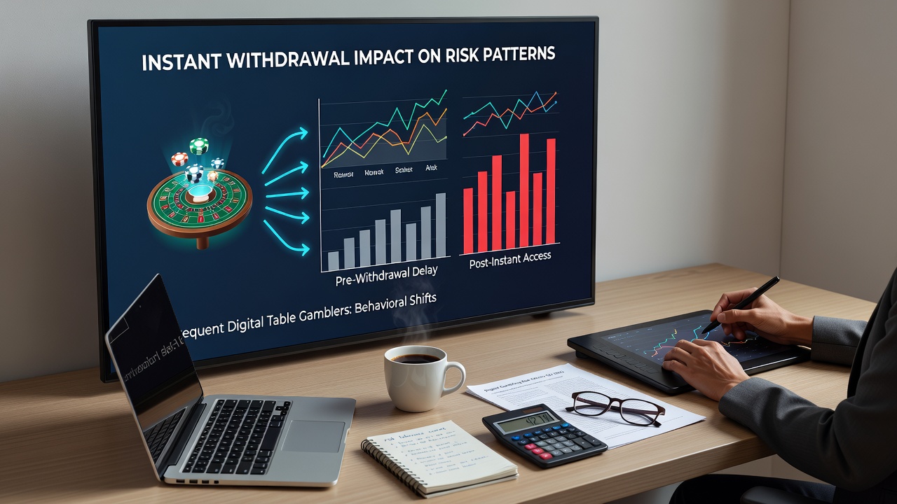 Analytics dashboard displaying risk assessment metrics for frequent digital table game users